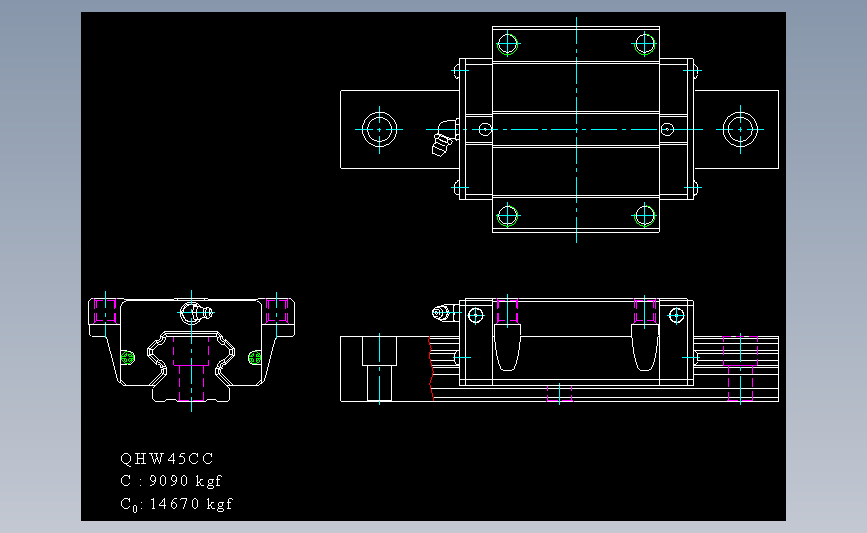 上银导轨丝杆QHW45CC.dwg