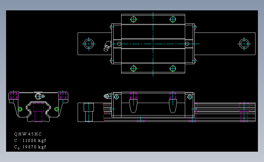 上银导轨丝杆QHW45HC.dwg