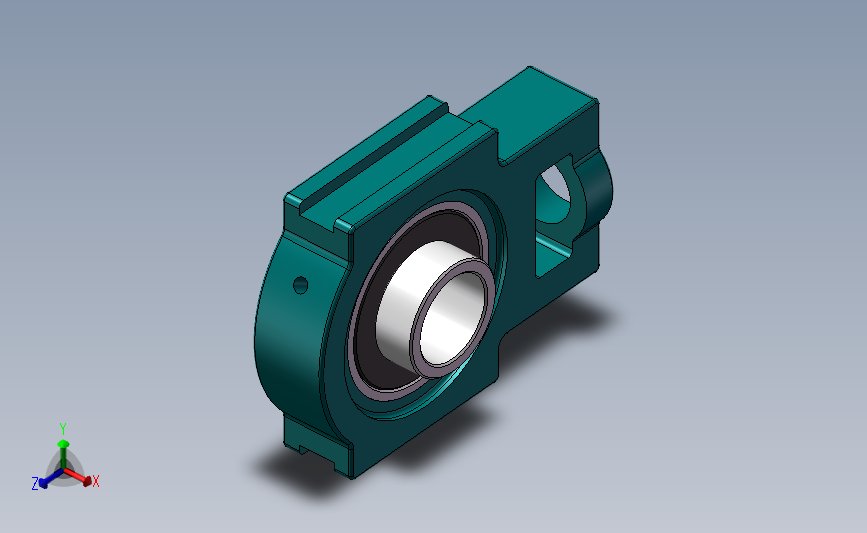 带滑块座轴承 Uct307 Solidworks 2015 模型图纸下载 懒石网