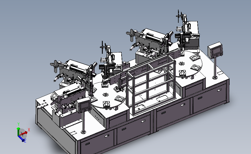 多工位泡棉贴标机3D数模图纸 Solidworks设计