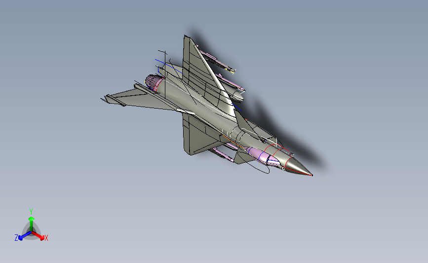 J10B 歼10B战斗机轮廓线模型3D图纸 CATIA设计 附STP