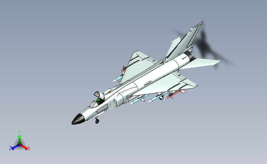 Shenyang J-8 II 歼-8Ⅱ歼击机外观玩具模型3D图纸 x_t格式