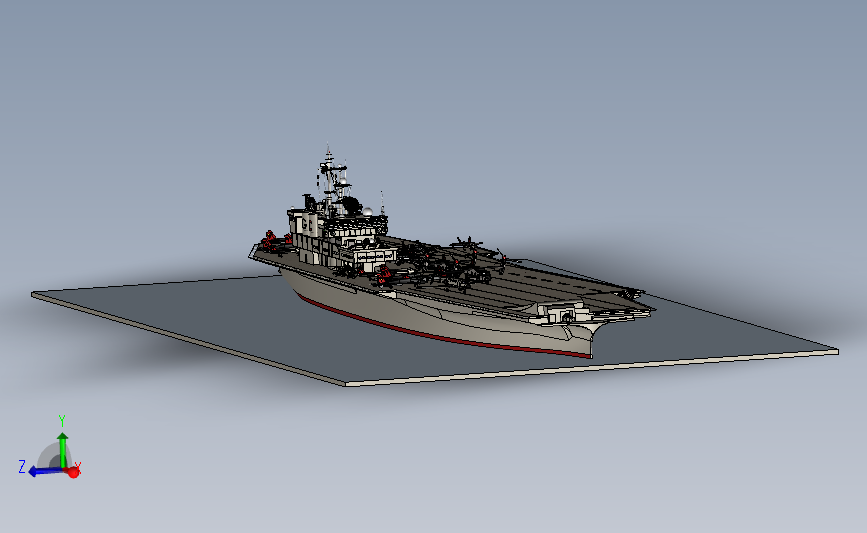航母及配套歼-10武直等飞机模型三维图纸 solidworks设计