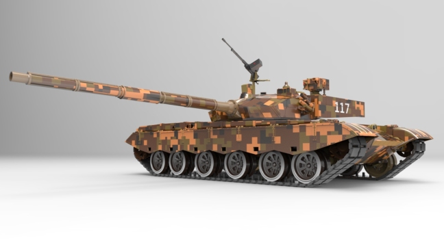 中国ZTZ99B 主战坦克三维建模图纸 inventor设计