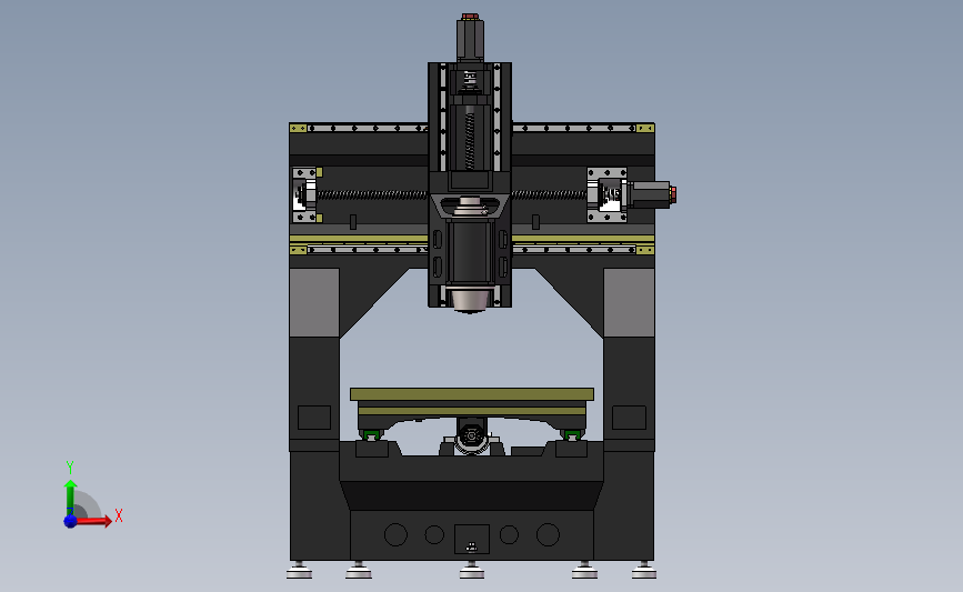 1200X600小型龙门数控铣床 正面视图