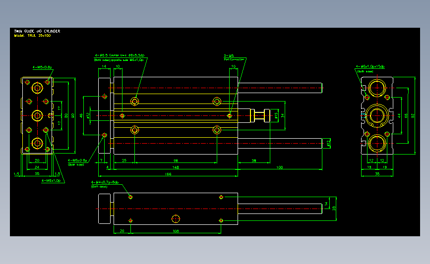 气立可CHELIC气动元件2D-TRUL25x100_AutoCAD 2000_模型图纸下载 – 懒石网