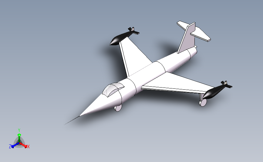 简单美观Lockheed f-104战斗机_SOLIDWORKS 2014_模型图纸下载 – 懒石网