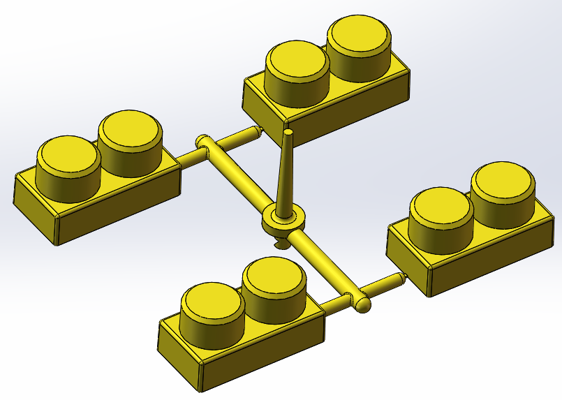 solidworks2019儿童双盖积木玩具注塑模具3D图纸