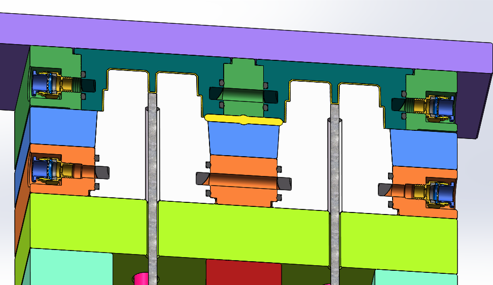 solidworks2019儿童双盖积木玩具注塑模具3D图纸