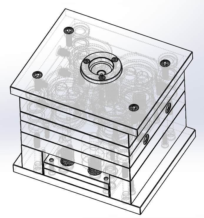 solidworks2019儿童双盖积木玩具注塑模具3D图纸