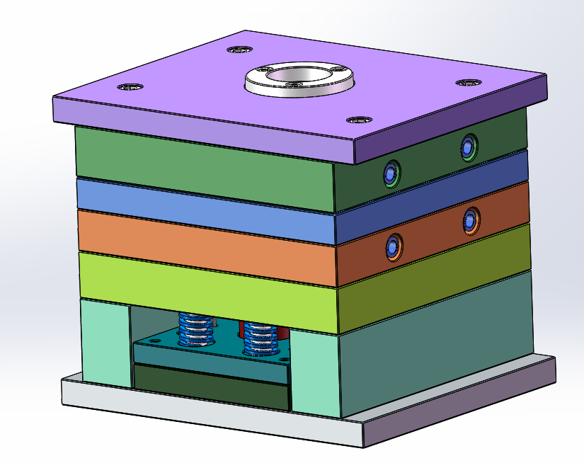 solidworks2019儿童双盖积木玩具注塑模具3D图纸