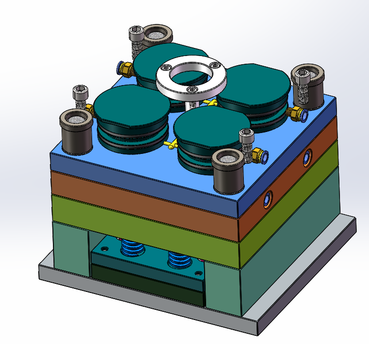 solidworks2019儿童双盖积木玩具注塑模具3D图纸