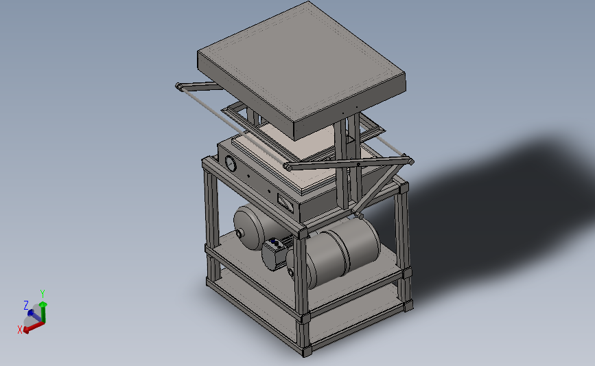 pull-caster真空成型机3D数模图纸 Solidworks设计