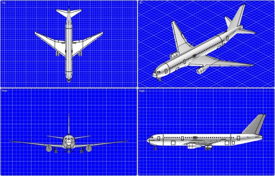 波音767-300飞机实体装配模型