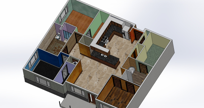 房屋构造图4室一厅