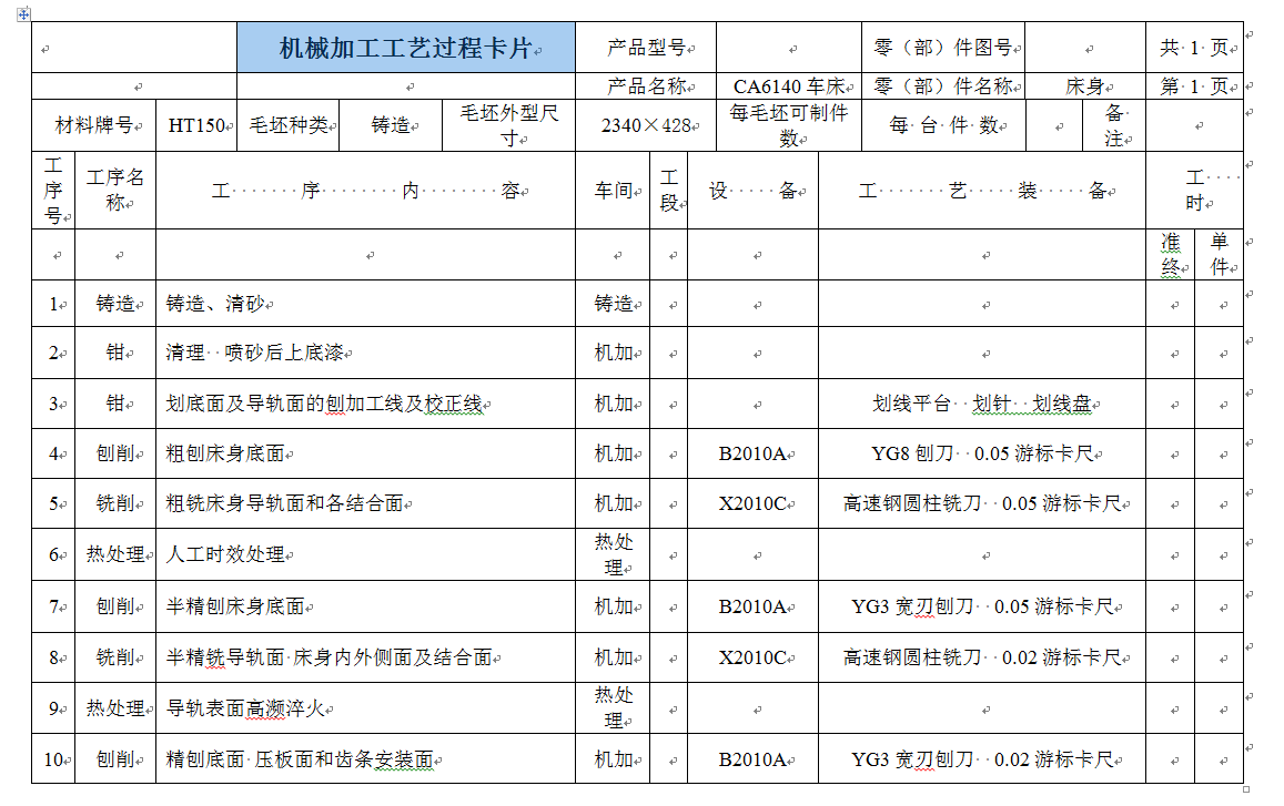 0038-工艺夹具-CA6140车床床身加工工艺及夹具设计
