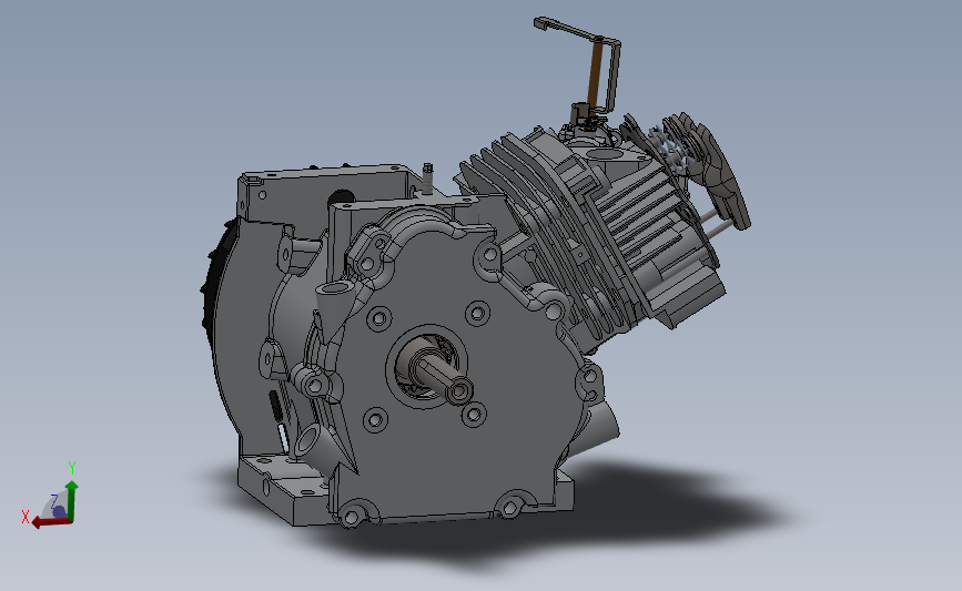 Q11四冲程发动机3D模型