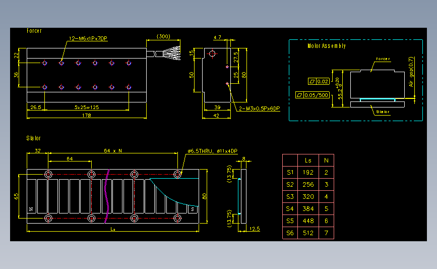 上银线性马达LMS23.dwg 主视图