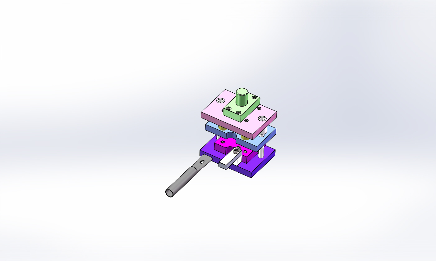 圆管压扁冲孔一次成型模具