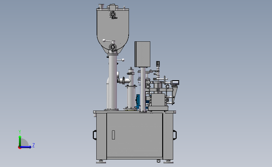 八头活塞式液体灌装机、非标全自动8头灌装3D模型图纸 Solidworks设计 左侧视图