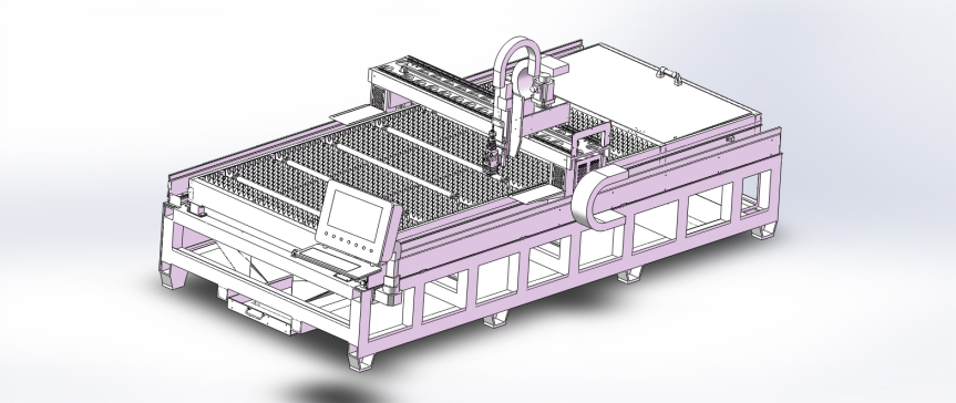 激光切割机（齿条式）3D模型图纸 Solidworks设计