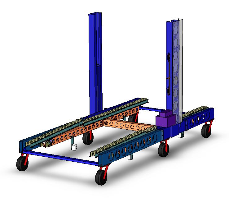 液压升降机 车厢升降机构3D数模图纸 Solidworks设计 附IGS格式