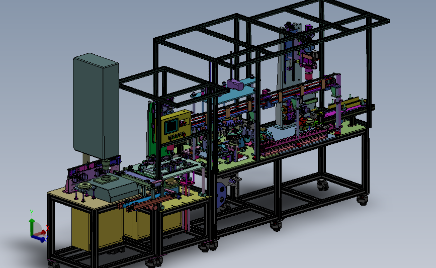 超音波焊接测漏自动化一体杯子生产线3D模型图纸 SolidWorks设计