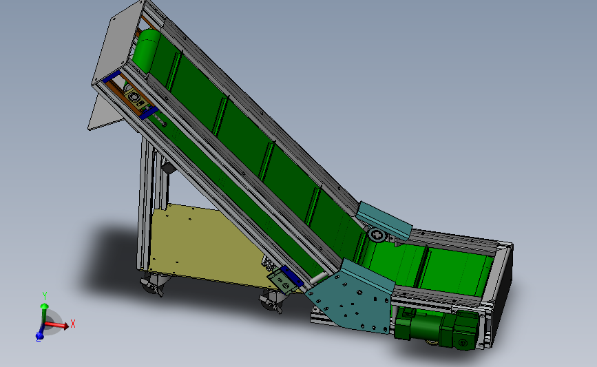 爬坡型皮带输送机 Solidworks 2012 模型图纸免费下载 懒石网