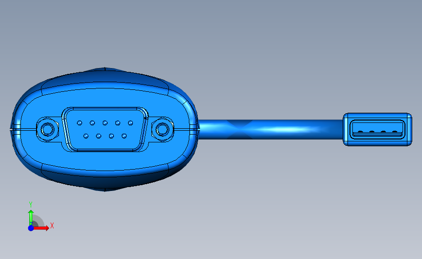 USB 到串行 RS232 DB9 适配器 FTDI 芯片组 正面视图