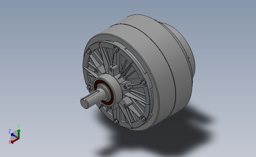 Zkb型单出轴、止口支撑、强制风冷磁粉制动器[zkb25hbn] Solidworks 2018 模型图纸下载 懒石网