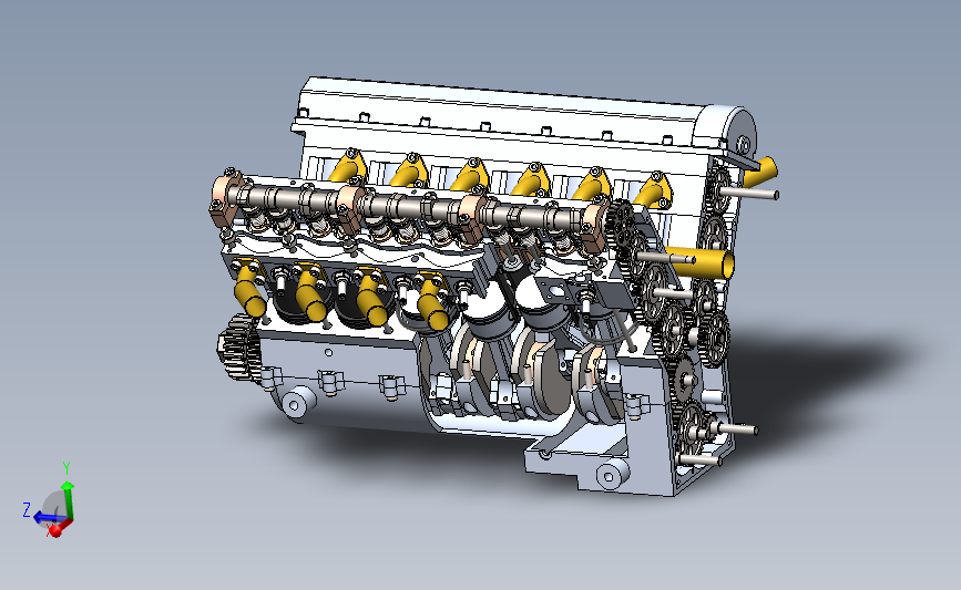 V12 引擎 发动机_SOLIDWORKS 2013_模型图纸下载 – 懒石网
