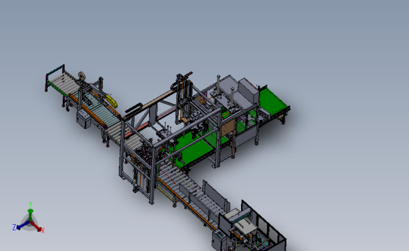 酒装箱输送线3D数模图纸 Solidworks设计 附x_t