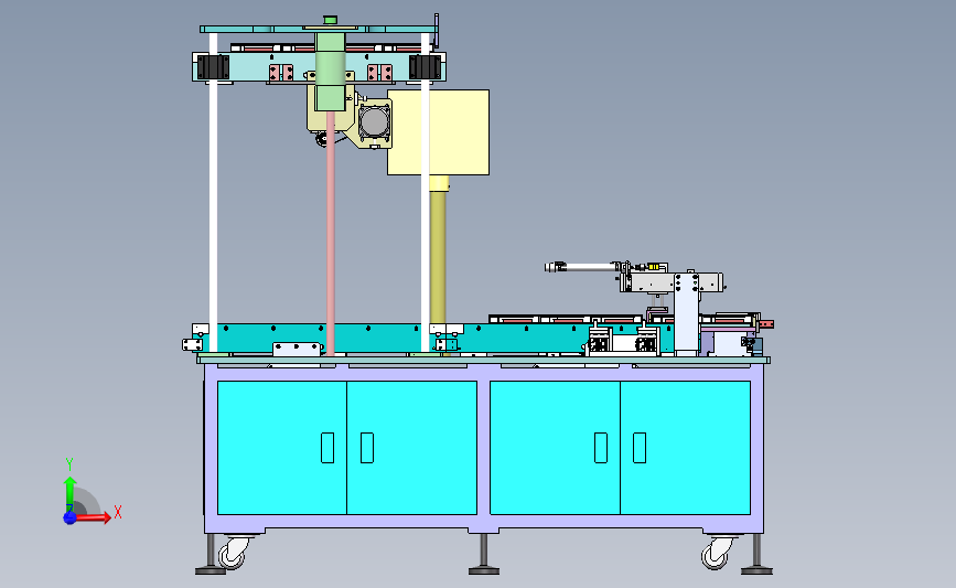 一种皮带线升降设备 线头升降机3D数模图纸 Solidworks设计 正面视图