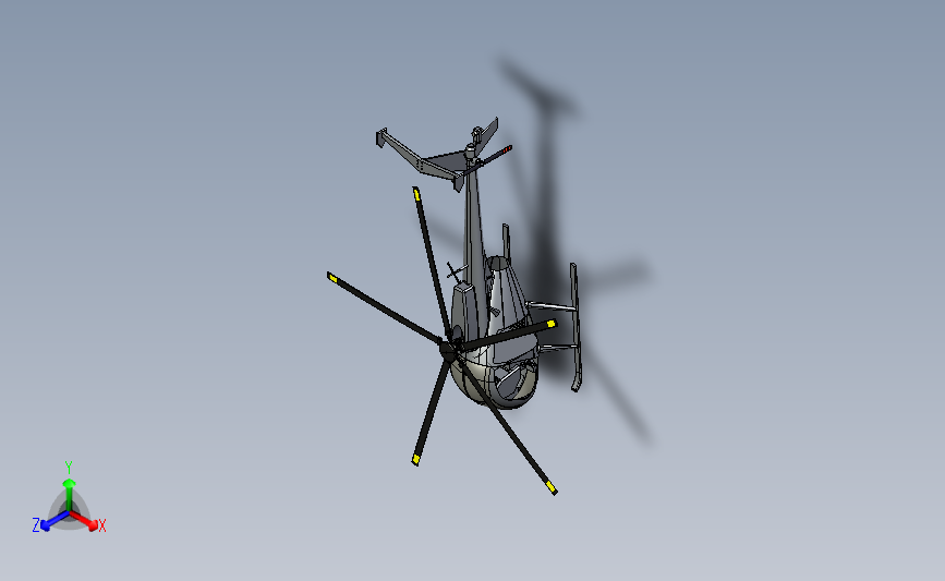 MH-6 小鸟式轻型直升机3D模型图纸-CATpart、IGS格式