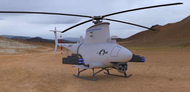 MQ-8B火力侦察兵垂直起飞和着陆战术无人直升机图纸-IGS、STEP格式