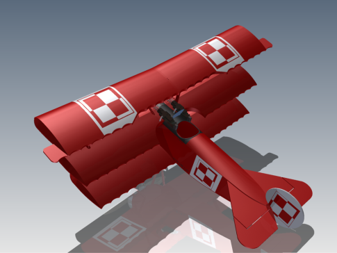 福克(Fokker Dr.I)单座三翼战斗机3D模型图纸-IPT格式