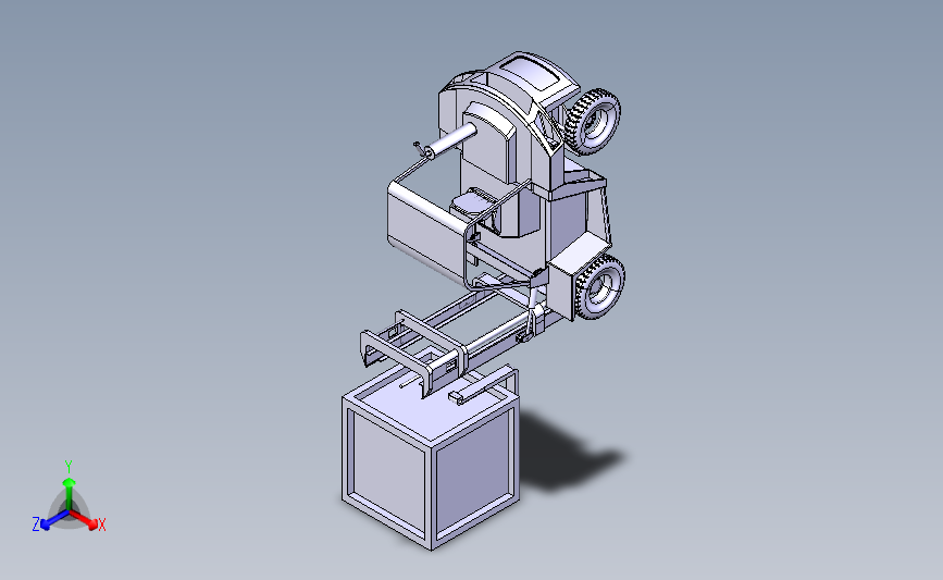 简易升降叉式3D模型