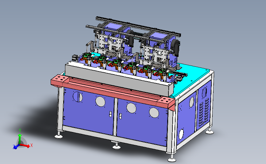 6工位绕线机3D数模图纸 Solidworks设计 附STEP