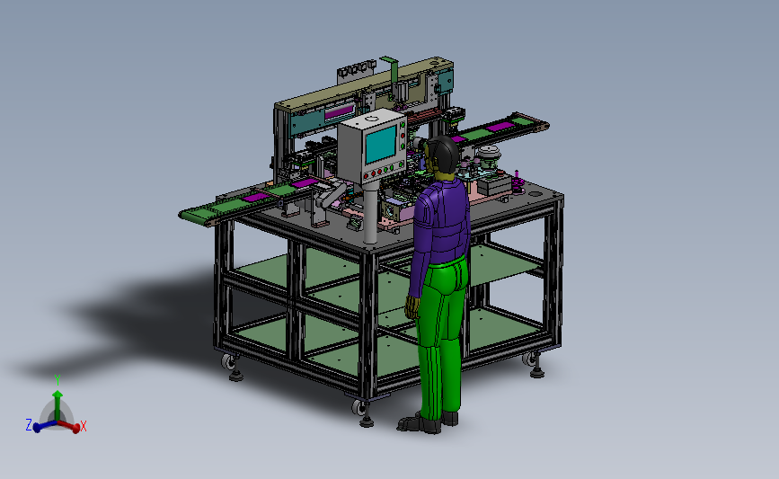 侧贴标机器3D数模图纸 Solidworks设计 附STEP IGS