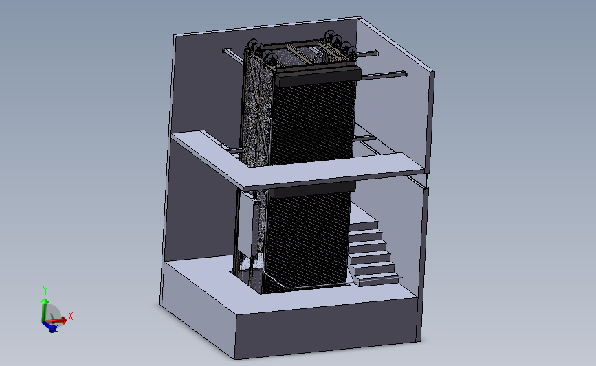 两层住宅电梯3D数模图纸 Solidworks设计 附x_t