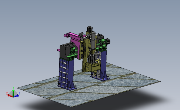 龙门铣机床3D数模图纸 Solidworks设计 附STEP IGS