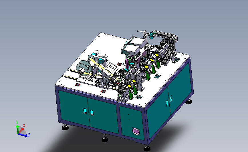 一种极耳贴胶机3D数模图纸 Solidworks设计 附STEP