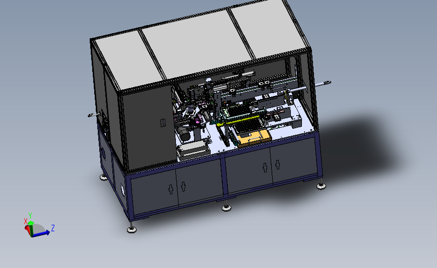 一种软包电池极耳激光点焊机3D数模图纸 Solidworks设计 附STEP