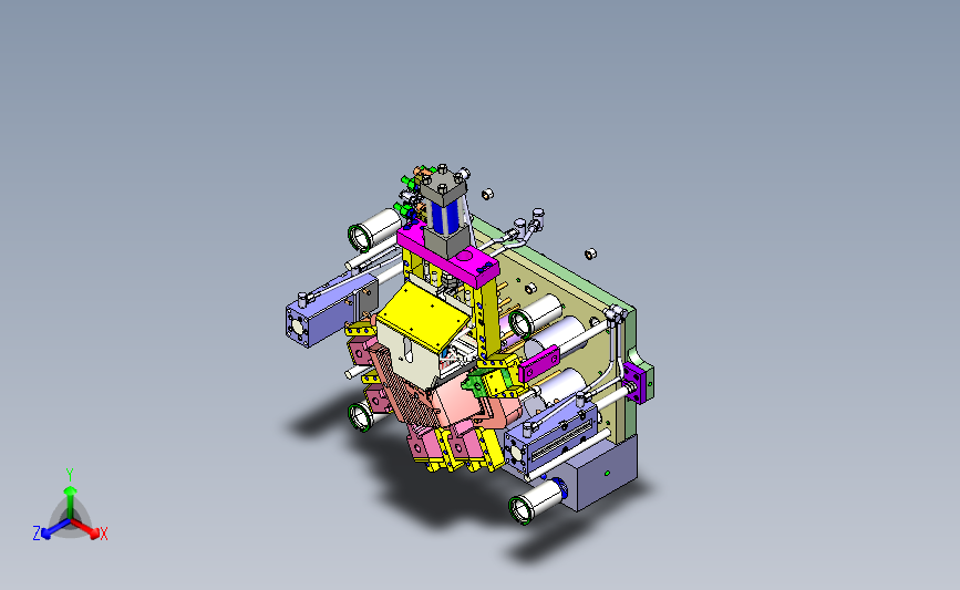 后模进胶机构(出口模具)3D数模图纸 UG(NX)设计