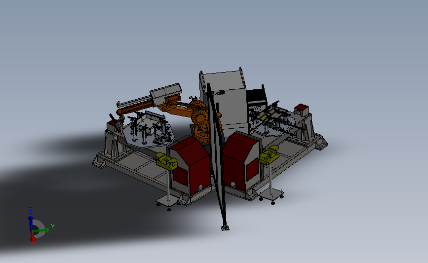 TIG机器人焊接机工作站 3D模型sw2016可编辑