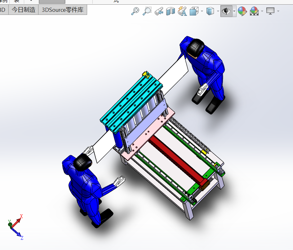 钣金压平卷弯机器 Solidworks 2018 模型图纸下载 懒石网