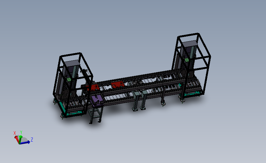 两端升降双层输送线sw18可编辑 Solidworks 2018 模型图纸下载 懒石网