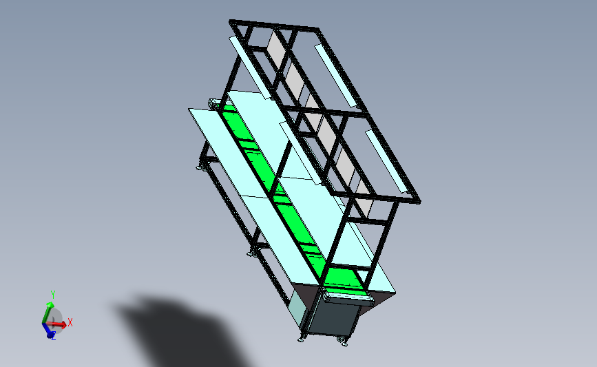 流水线工作台 3D模型sw2018可编辑