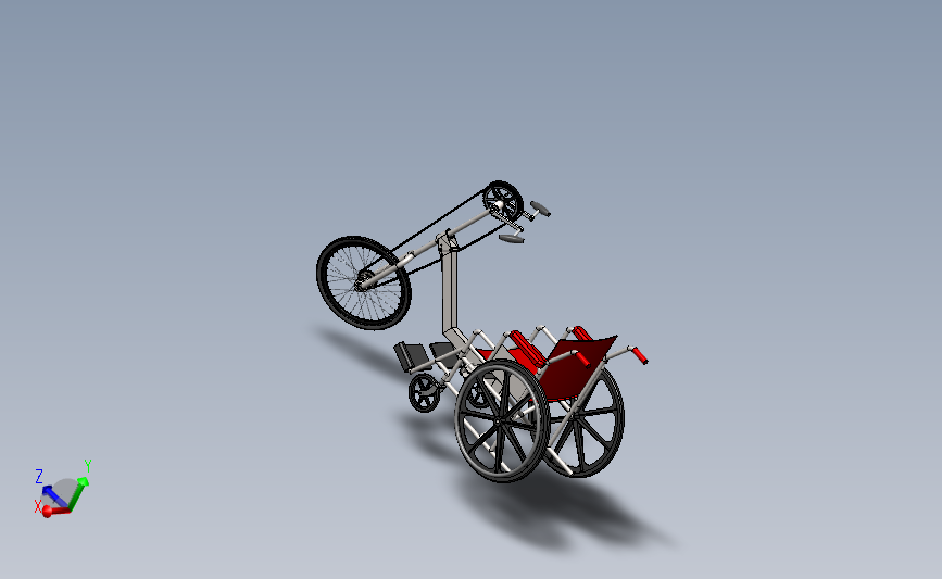 手摇自行车轮椅模型