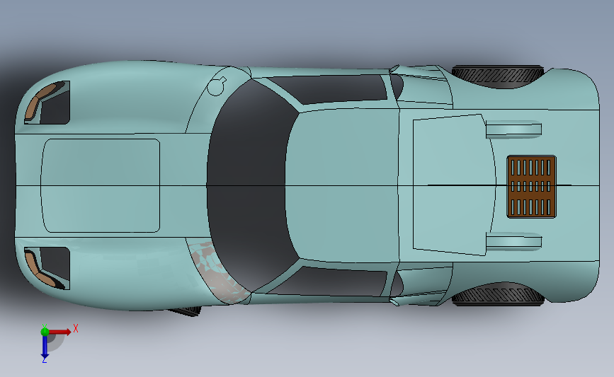 汽车模型福特GT40 俯视图